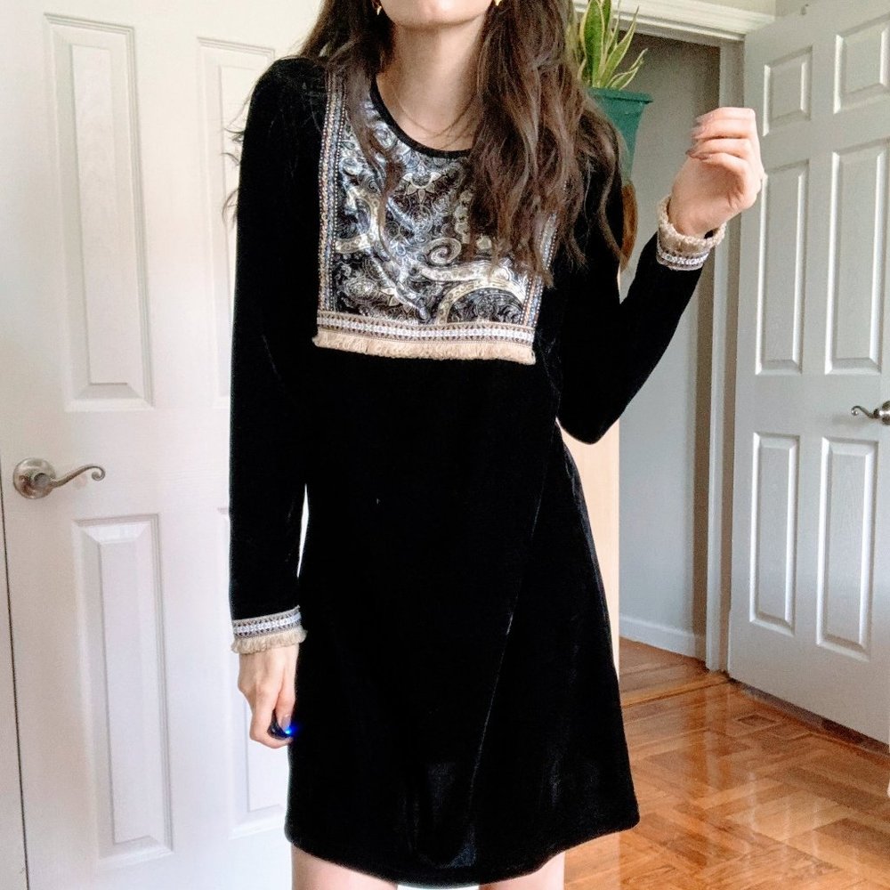 vintage velvet mini dress